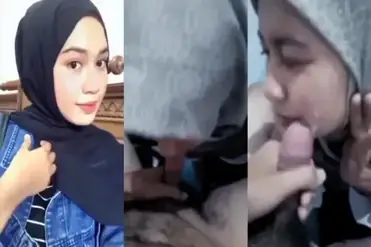 Hijab Cantik Nyepong Sampai Crot Muka