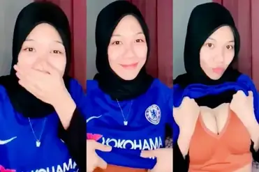 Maya Alissa Hijab Ketat Pakai Jersey Chelsea Viral Indo